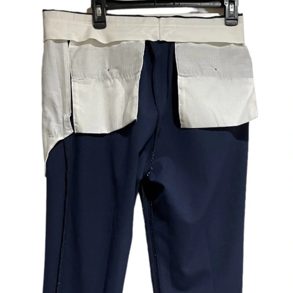 Zara White and Navy Pants 31x31